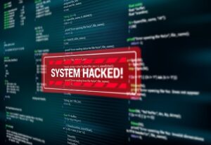 Nápis Hacknutý systém