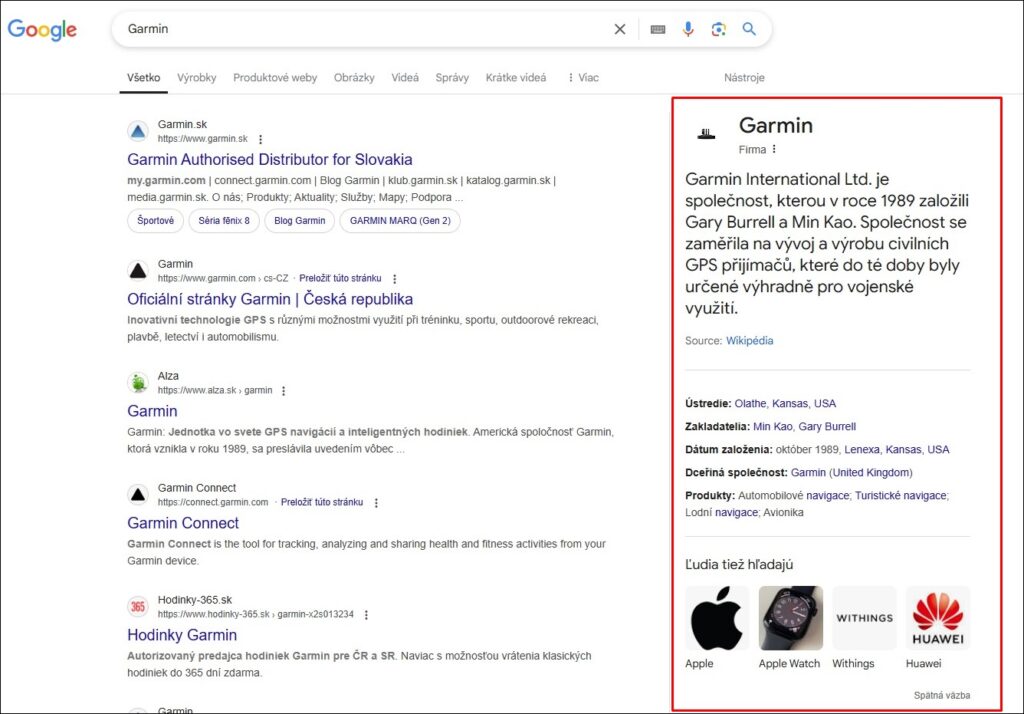 Knowledge panel