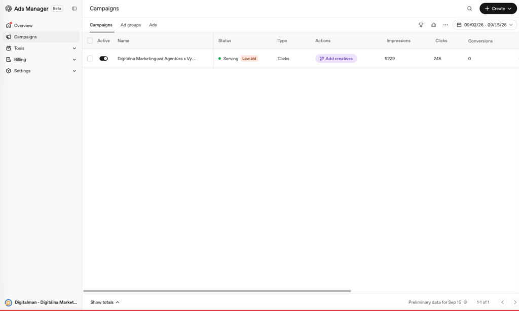 ChatGPT Ads Manager